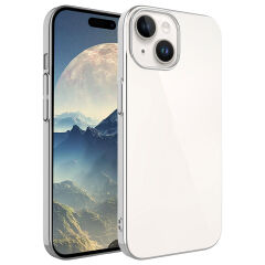 iPhone 15 Kılıf Sert PC Renkli Çerçeveli Riksos Kapak