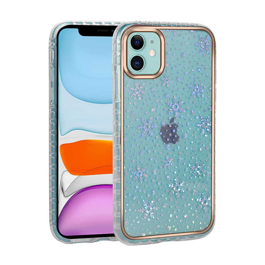 iPhone 11 Kılıf Desenli Parlayan Transparan Avva Kapak NO13