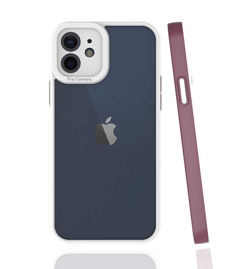 iPhone 12 Kılıf Mima Kapak Mürdüm
