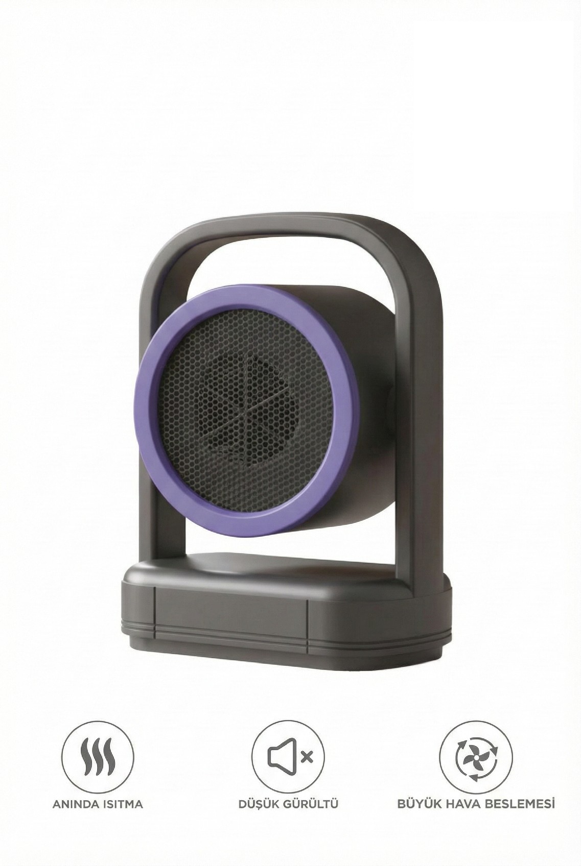 Mini Isıtıcı Fan | Taşınabilir Sessiz Hızlı Isıtma | 500W Kompakt Isıtıcı Siyah