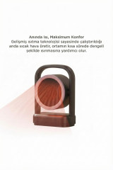 Mini Isıtıcı Fan | Taşınabilir Sessiz Hızlı Isıtma | 500W Kompakt Isıtıcı Siyah