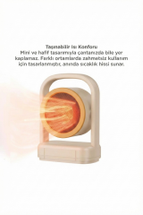 Mini Isıtıcı Fan | Taşınabilir Sessiz Hızlı Isıtma | 500W Kompakt Isıtıcı Bej
