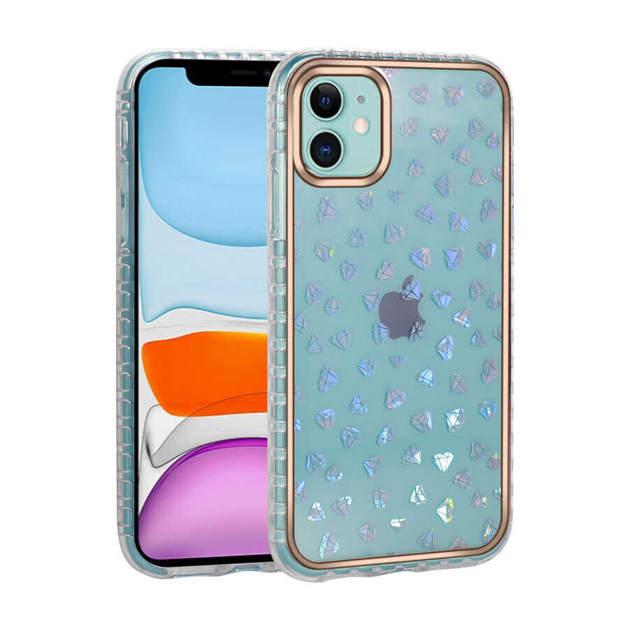 iPhone 11 Kılıf Desenli Parlayan Transparan Avva Kapak NO10