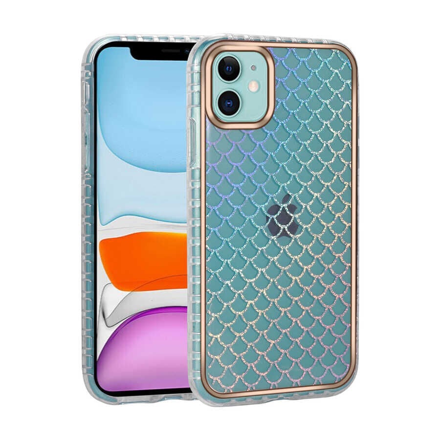iPhone 11 Kılıf Desenli Parlayan Transparan Avva Kapak NO9