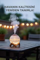 Hava Nemlendiricisi Rgb Işıklı Ahşap Standlı Kristal Görünümlü Top H10