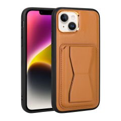 iPhone 14 Plus Kılıf Kartlıklı Standlı ​Pu Deri Memo Kapak