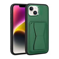 iPhone 14 Plus Kılıf Kartlıklı Standlı ​Pu Deri Memo Kapak