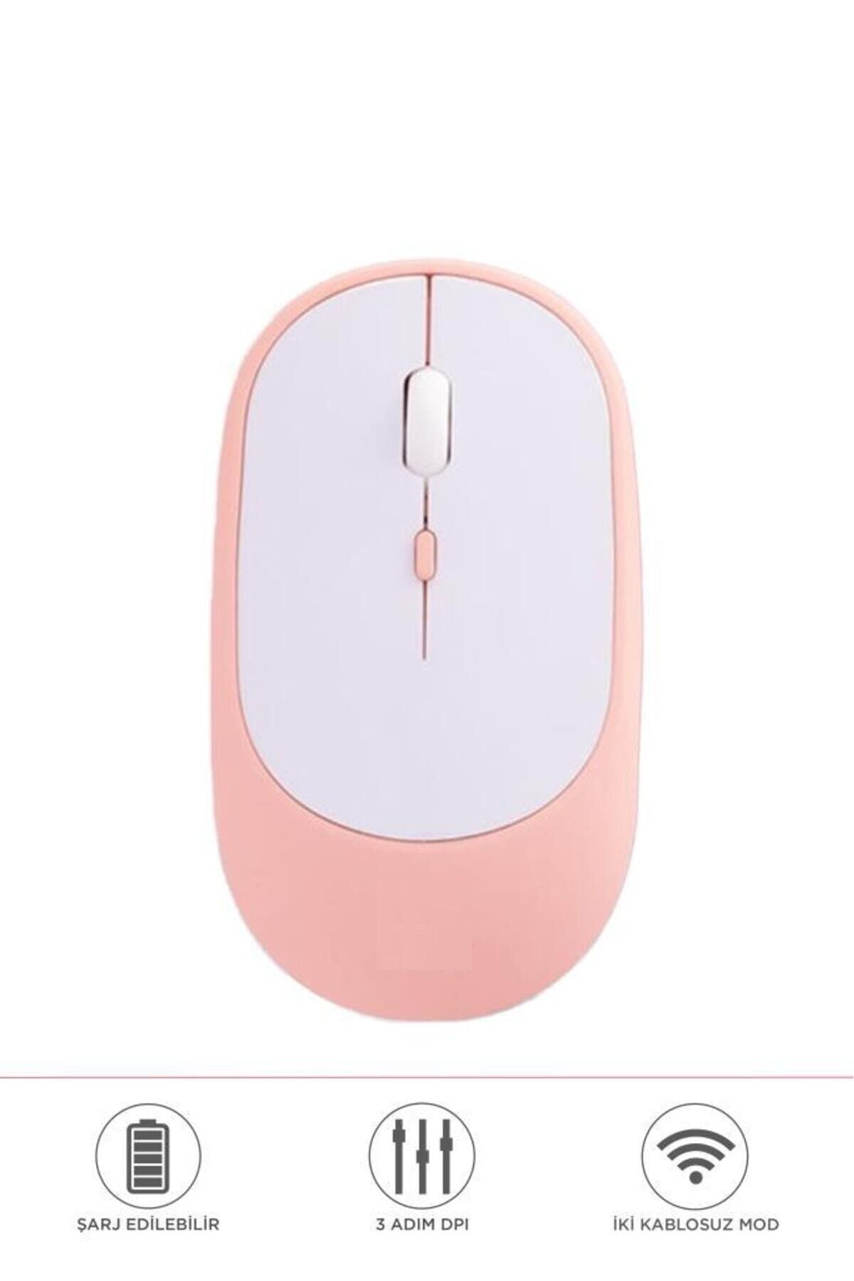 Mouse Usb Ve Bluetooth Bağlanti Çift Modlu Şarjli Sessiz Kablosuz Fare TM16