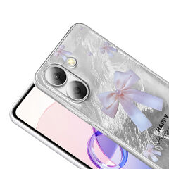 Xiaomi Poco C65 Kılıf Desenli Mep Kapak Gri Leopar