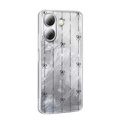 Xiaomi Poco C65 Kılıf Desenli Mep Kapak Gri Leopar