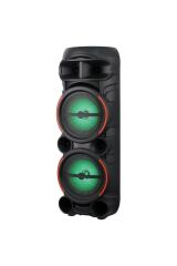 2058 Çift Kablosuz Mikrofonlu RGB Ledli Taşınabilir Bluetooth Hoparlör Parti Speaker FM / USB / TF