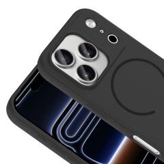 iPhone 17 Pro Kılıf Meta Lansman Magsafe Kamera Korumalı içi Kadife Yumuşak Renkli Süet Silikon