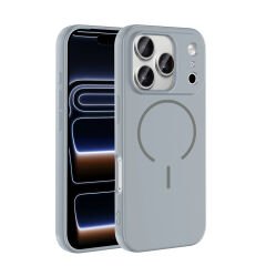 iPhone 17 Pro Kılıf Meta Lansman Magsafe Kamera Korumalı içi Kadife Yumuşak Renkli Süet Silikon