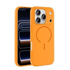 iPhone 17 Pro Kılıf Meta Lansman Magsafe Kamera Korumalı içi Kadife Yumuşak Renkli Süet Silikon