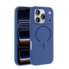 iPhone 17 Pro Kılıf Meta Lansman Magsafe Kamera Korumalı içi Kadife Yumuşak Renkli Süet Silikon