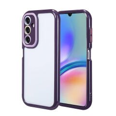 Samsung Galaxy A05S Kılıf Kamera Korumalı Renkli Kenar ve Çerçeve Tasarımlı Vitamin Kapak Derin Mor