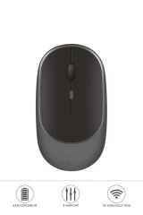 Mouse Usb Ve Bluetooth Bağlanti Çift Modlu Şarjli Sessiz Kablosuz Fare TM16 Gri