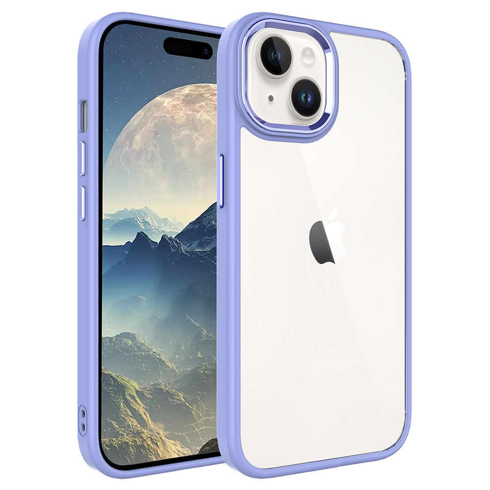 iPhone 15 Kılıf Krom Renkli Silikon Kenarlı Kapak Kılıf