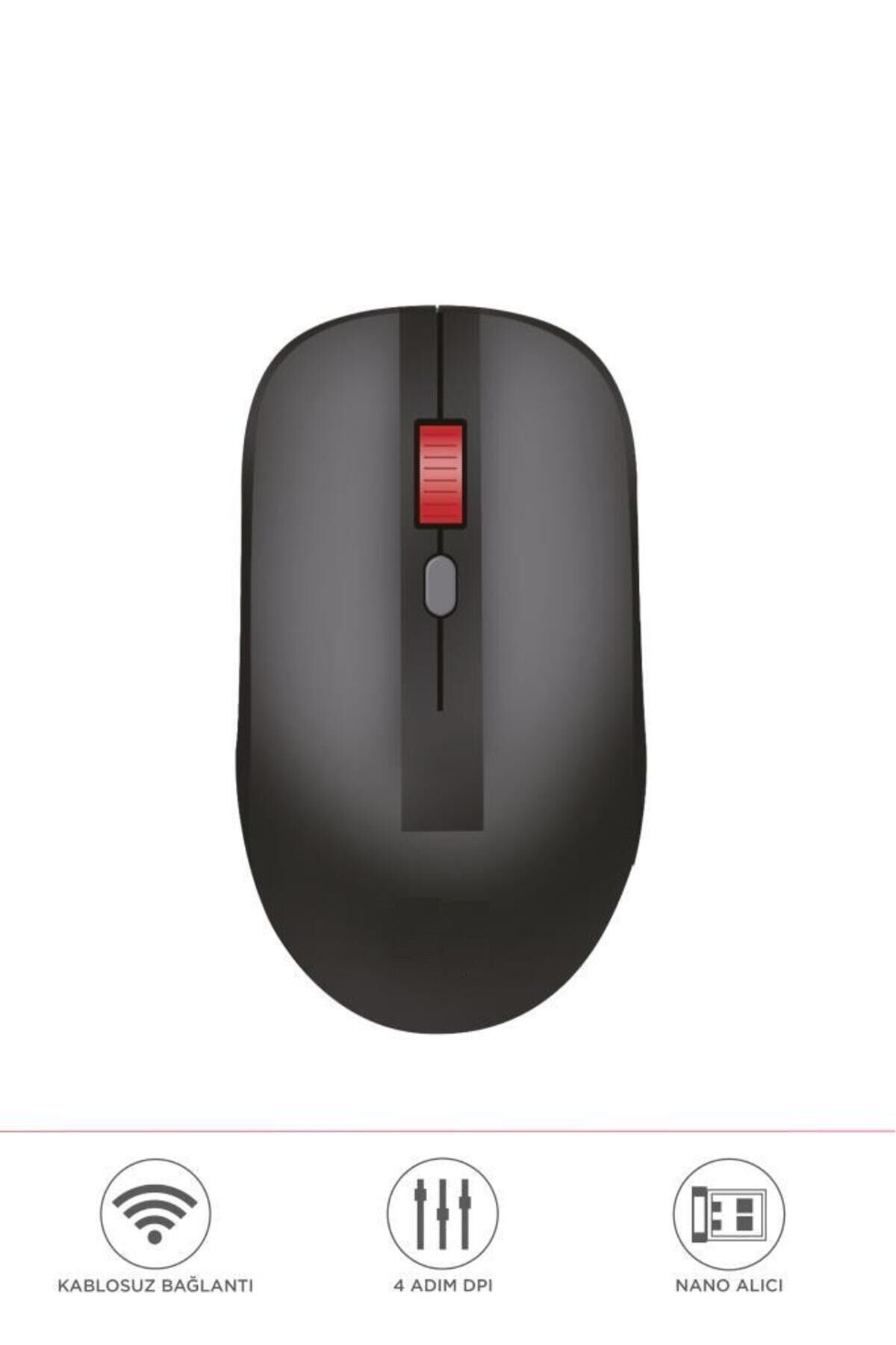 Mouse Çift Modlu Sessiz Kablosuz Fare TM18 Siyah