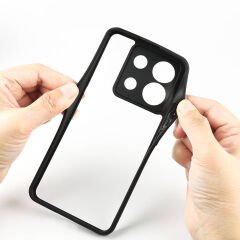 Xiaomi Redmi Note 13 Pro 5G Kılıf Kamera Korumalı Şeffaf Arka Yüzey New Roll Kapak