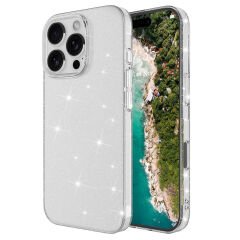 iPhone 16 Pro Max Kılıf Magsafe Şarj Özellikli Parlayan Simli Şeffaf Redos Kapak