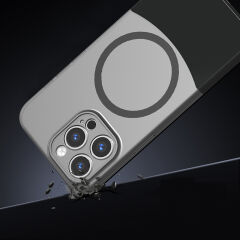iPhone 15 Pro Max Kablosuz Şarj Destekli Kılıf Mıknatıslı Duble Kapak