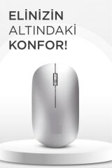 Mouse Çift Modlu Bluetooth + Usb Şarjli Sessiz Kablosuz Fare TM19