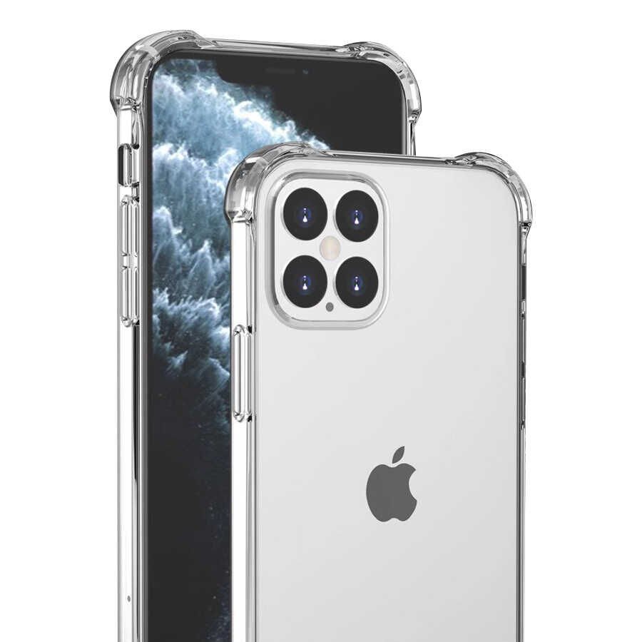 iPhone 12 Pro Kılıf Nitro Anti Shock Darbe Emici Köşe Korumalı Şeffaf Silikon Kapak