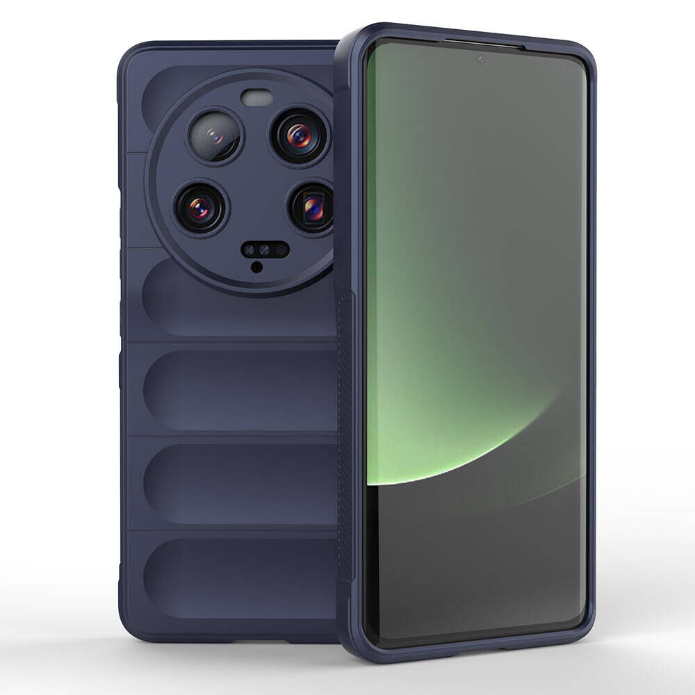 Xiaomi Mi 13 Ultra Kılıf Esnek TPU Oyuklu Arka Yüzey Tasarımlı Etnik Silikon Kapak Lacivert