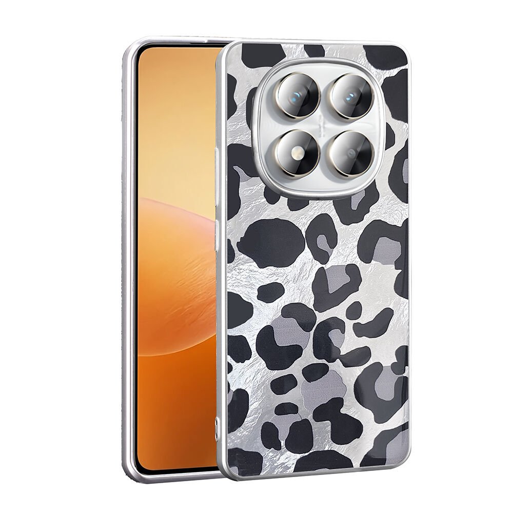 Xiaomi Redmi Note 14 Pro Plus Kılıf Desenli Mep Kapak Gri Leopar