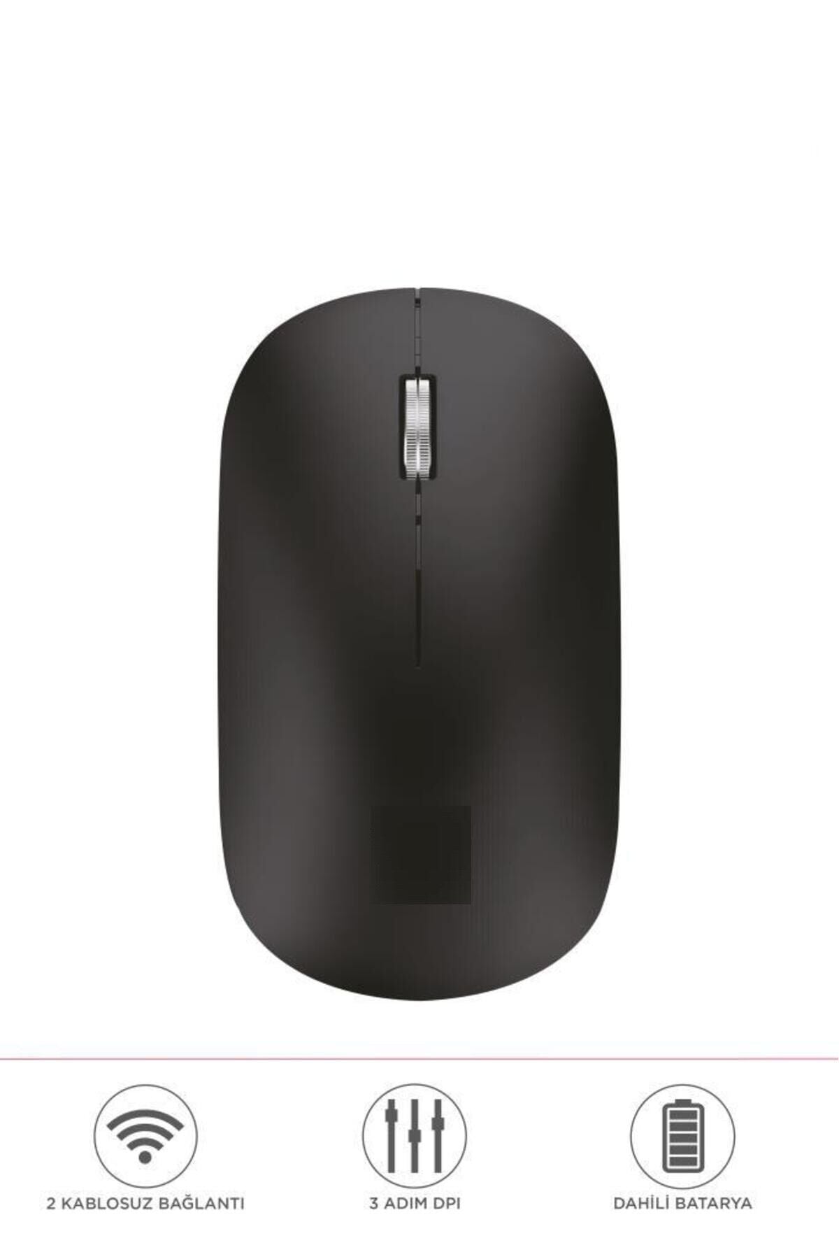 Mouse Çift Modlu Bluetooth + Usb Şarjli Sessiz Kablosuz Fare TM19 Siyah