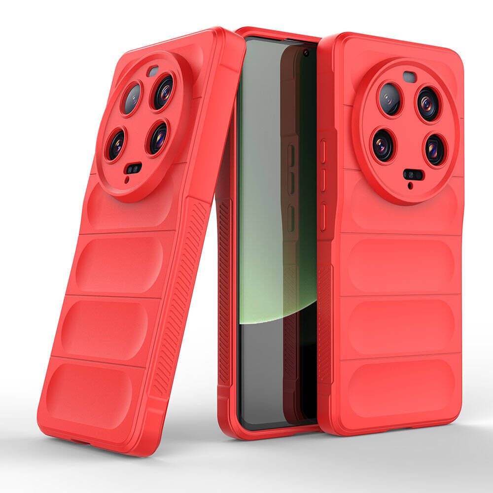 Xiaomi Mi 13 Ultra Kılıf Esnek TPU Oyuklu Arka Yüzey Tasarımlı Etnik Silikon Kapak Kırmızı
