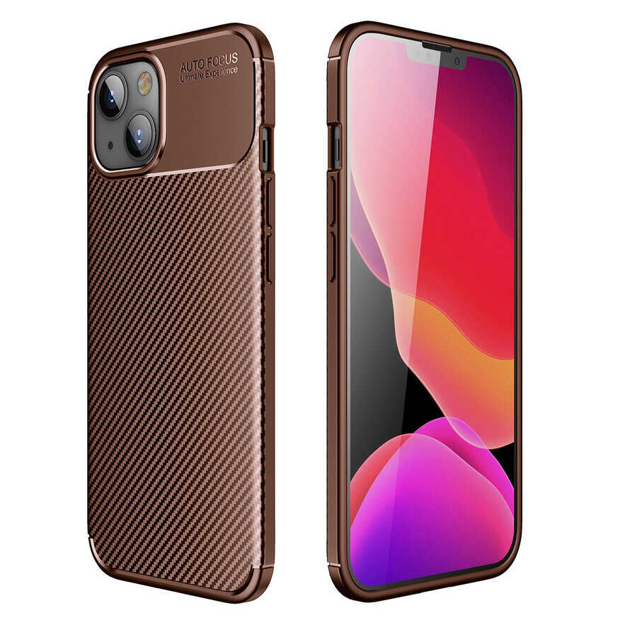 iPhone 13 Mini Kılıf Negro Silikon Kapak Kahverengi