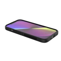 iPhone 14 Kılıf Esnek TPU Oyuklu Arka Yüzey Tasarımlı Etnik Silikon Kapak Koyu Yeşil