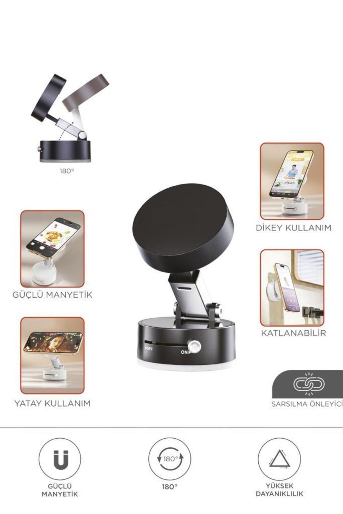 JX-054 Manyetik 180 Derece Dönebilen Plastik Telefon Tutucu