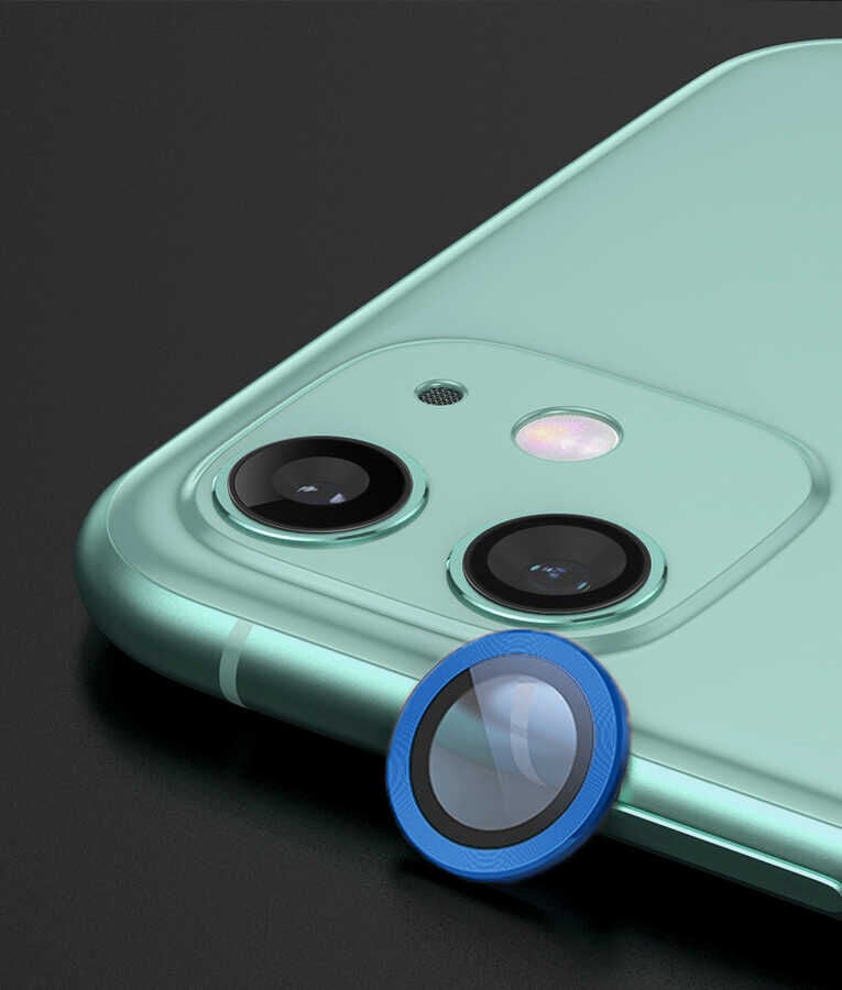iPhone 12 CL-07 Kamera Lens Koruyucu Lacivert