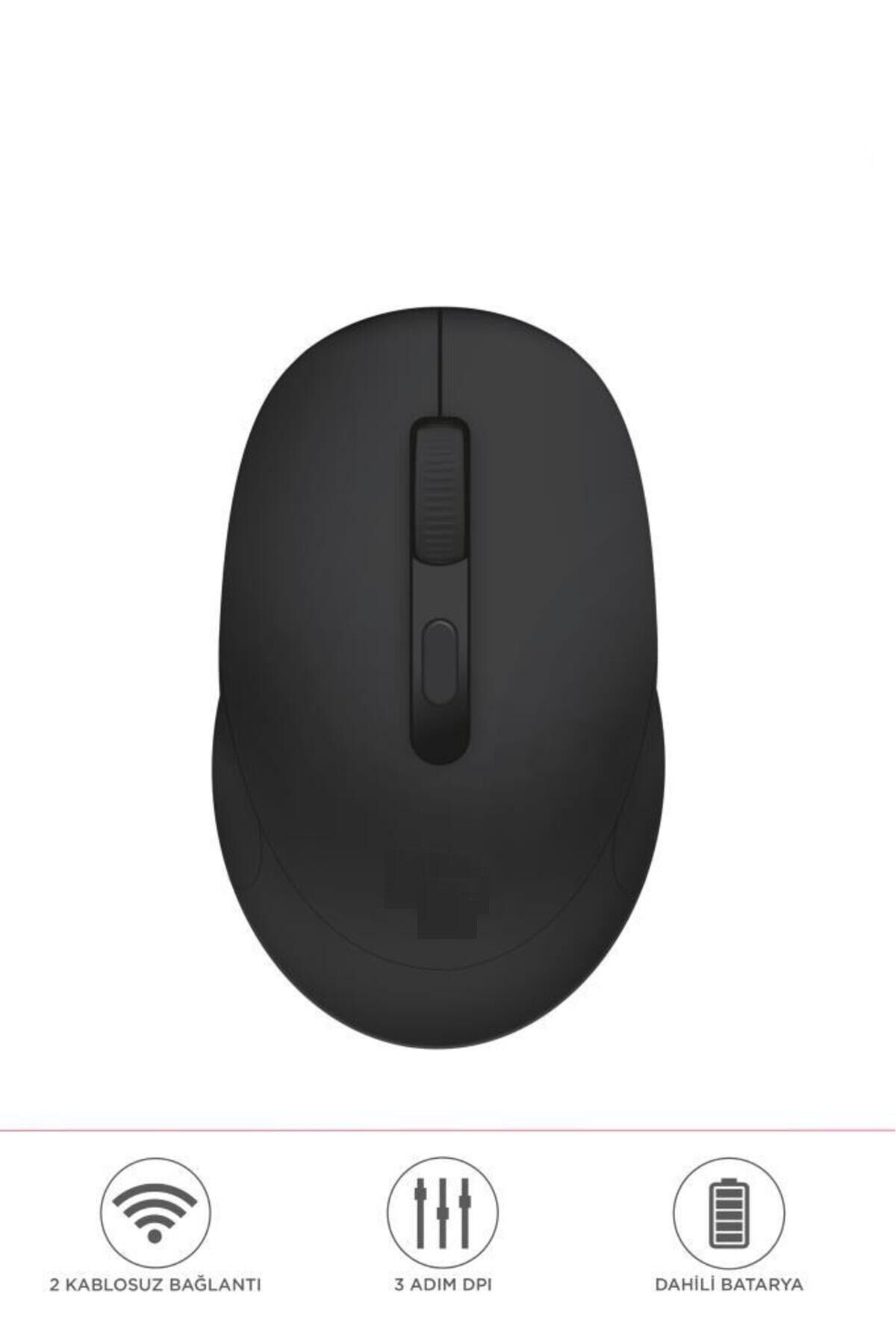 Mouse Bluetooth + Usb Çift Modlu Şarjli Sessiz Kablosuz Fare TM17 Siyah
