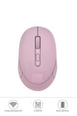 Mouse Bluetooth + Usb Çift Modlu Şarjli Sessiz Kablosuz Fare TM17 Pembe