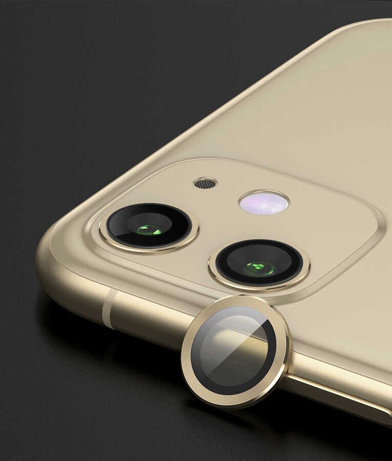 iPhone 12 CL-07 Kamera Lens Koruyucu Gold