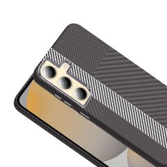 Samsung Galaxy S24 Kılıf Kablosuz Şarj Özellikli Karbon Fiber Görünümlü Gros Kapak