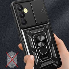 Samsung Galaxy A25 Tank Kılıf Magnetik Standlı Kamera Korumalı Sürgülü Vega Kapak