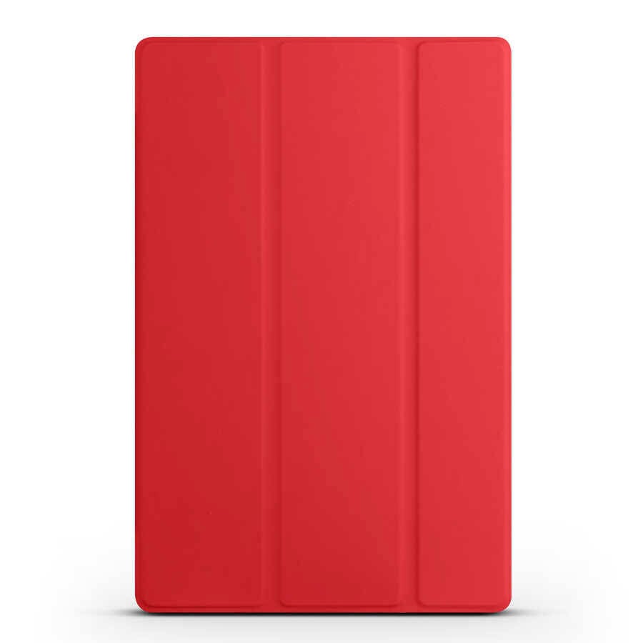 Samsung Galaxy Tab S9 FE Plus Smart Cover Standlı 1-1 Kılıf Kırmızı