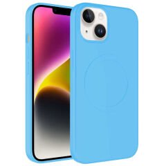 iPhone 14 Plus Kılıf Magsafe Wireless Şarj Özellikli Pastel Renk Silikon Plas Kapak