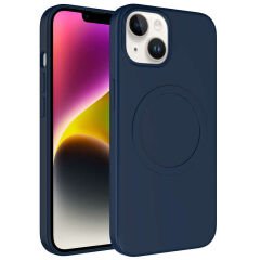 iPhone 14 Plus Kılıf Magsafe Wireless Şarj Özellikli Pastel Renk Silikon Plas Kapak