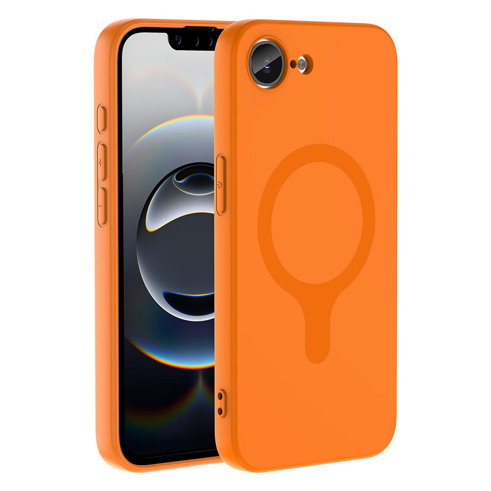 iPhone 17 Pro Max Kılıf M-Ssafe Şarj Özellikli Kamera Korumali Premium Soft Aris Silikon Kapak Turuncu