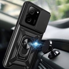 Xiaomi Mi 13T Tank Kılıf Magnetik Standlı Kamera Korumalı Sürgülü Vega Kapak