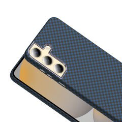 Samsung Galaxy S24 Plus Kılıf Kablosuz Şarj Özellikli Karbon Fiber Görünümlü Gros Kapak