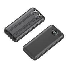 TRM-1015 10000 Mah 2 Çıkışlı 22.5W Hızlı Şarj Dijital Göstergeli Powerbank Siyah