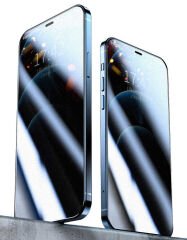 iPhone 11 Pro Max Rika Premium Hayalet Privacy Temperli Cam Ekran Koruyucu Siyah