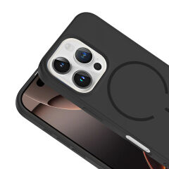 iPhone 16 Pro Kılıf Meta Lansman M-Safe Kamera Korumalı içi Kadife Yumuşak Renkli Süet Silikon